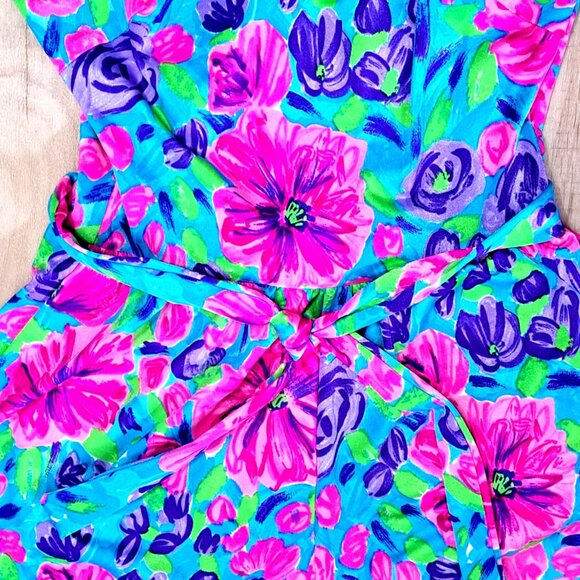 Maxine of Hollywood Women's 10 Blue Floral One Piece Soft Cup Swimsuit - Picture 4 of 8